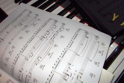 Spartito di una melodia su un pianoforte